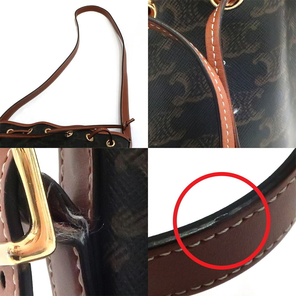 Celine Small Drawstring Bag Shoulder Triomphe Cal… - image 7